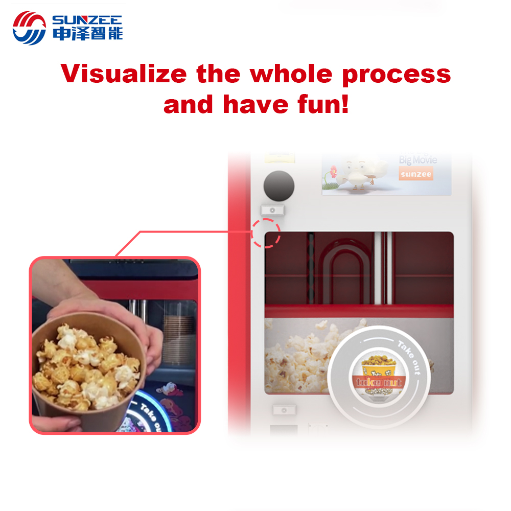Customize Fully Automatic Popcorn Vending Machine Manufacture Selling 6 Flavors