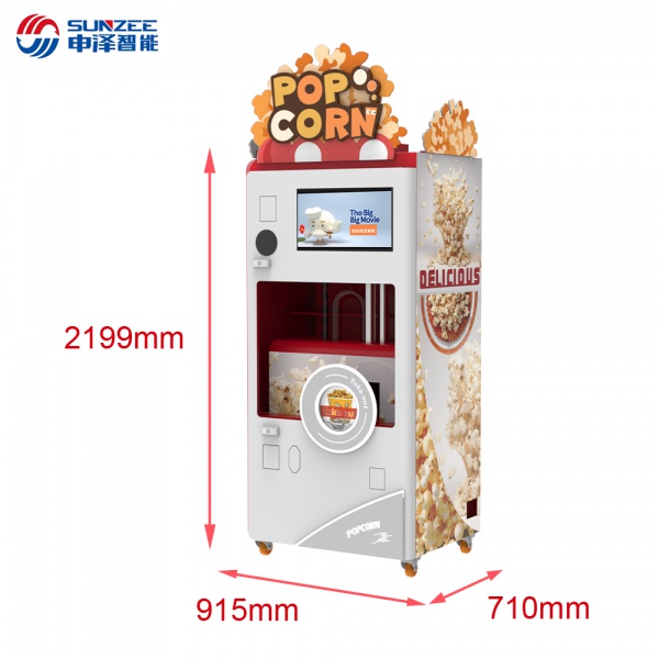 Customize Fully Automatic Popcorn Vending Machine Manufacture Selling 6 Flavors