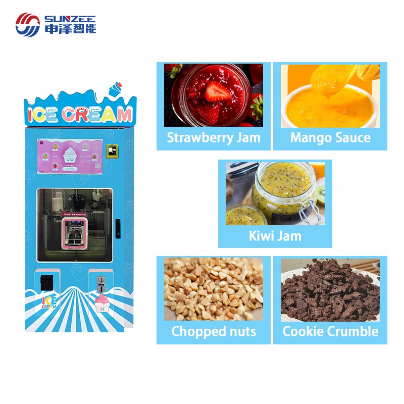 Fully Automatic Ice Cream Vending Machine Large Capacity Ice cream machine Pink