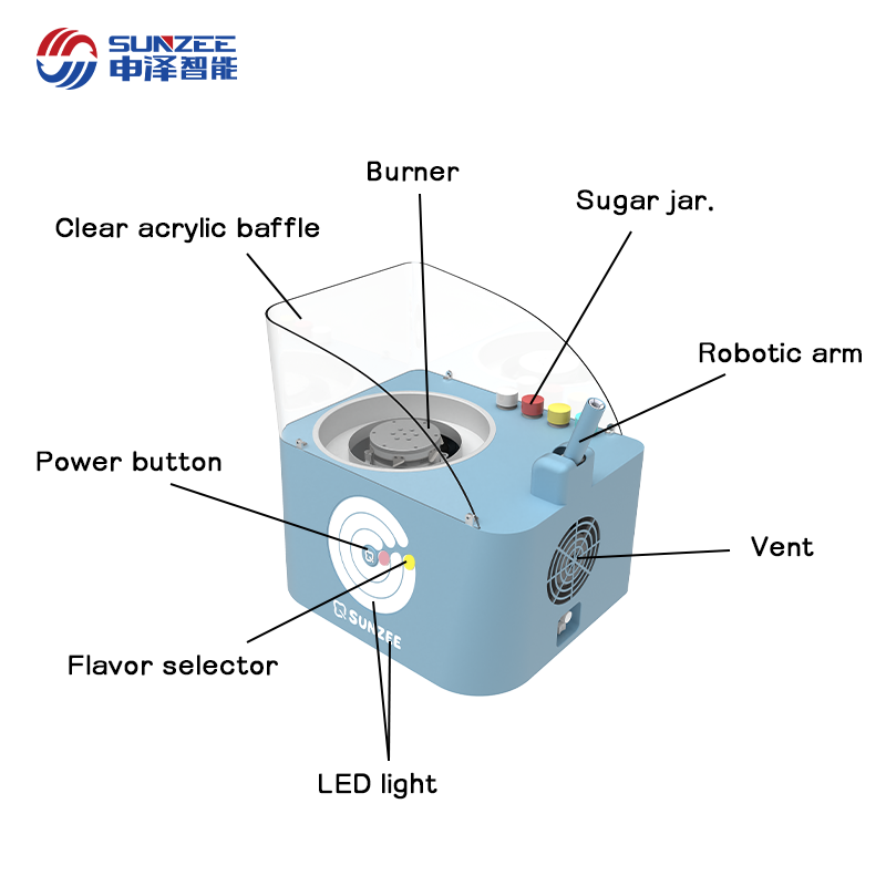 SUNZEE MG121 Mini Cotton Candy Machine Popular Vending Machine Cotton Candy for Home and Party