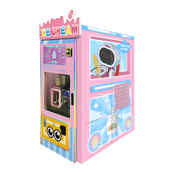 Fully Automatic Ice Cream Vending Machine Large Capacity Ice cream machine Pink