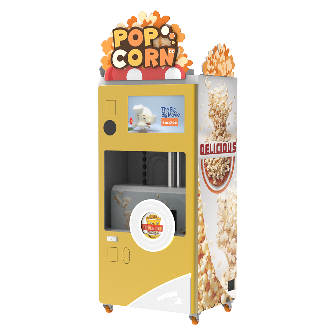 New Automatic Popcorn Maker Machine Food Vending Machine