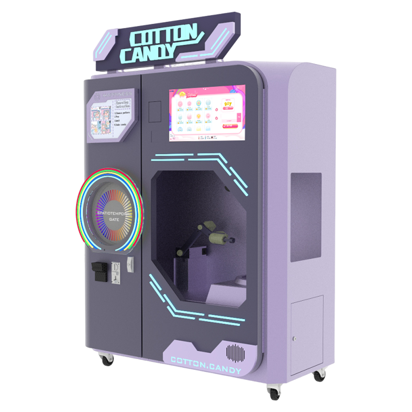 SUNZEE New Product With Strong Modelling Cotton Candy Vending Machine Professional Equipment for Food Manufacturing Blue-Purple
