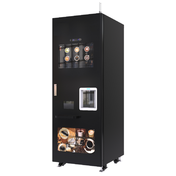 Smart and Coffee Vending Machine Fully Automatic for Business Robot Vending Machine Coffee Tea Bean With Card Operated Prices F308 Black