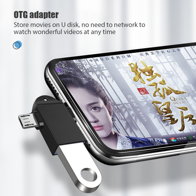 2 in 1 OTG Adapter USB 3.0 Female To Micro USB Male and type c Male Connector Aluminum Alloy on The Go Converter xiaomi samsung