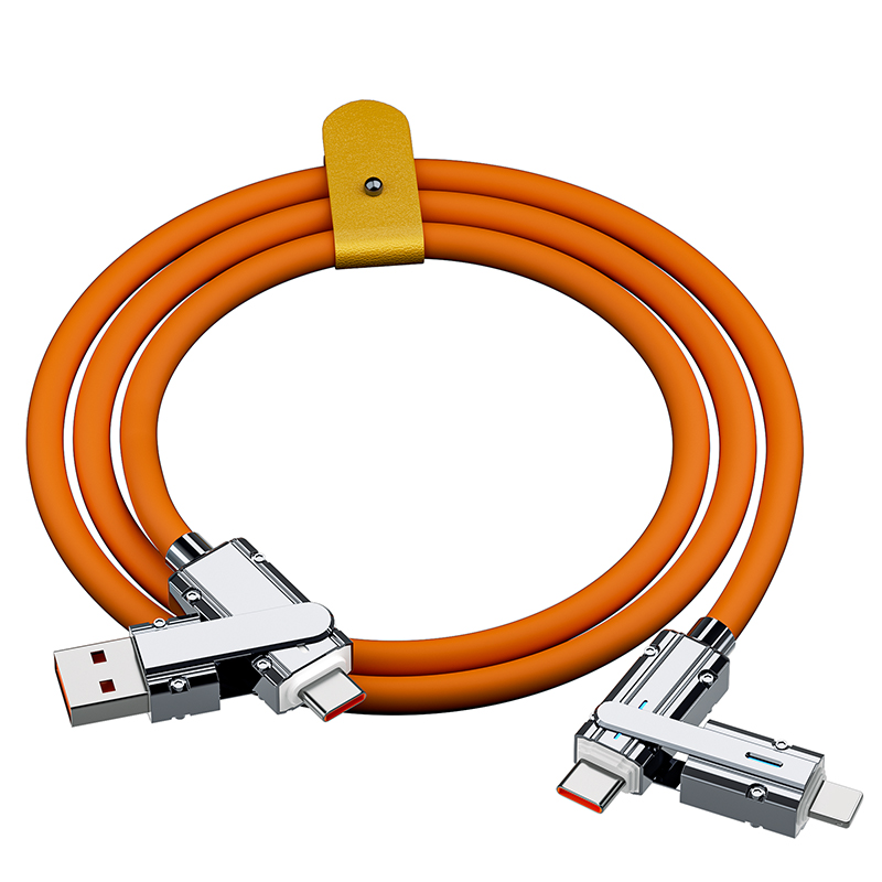 Zinc Alloy Super Fast Charging Data Cable  4 in 1 Charging Cable