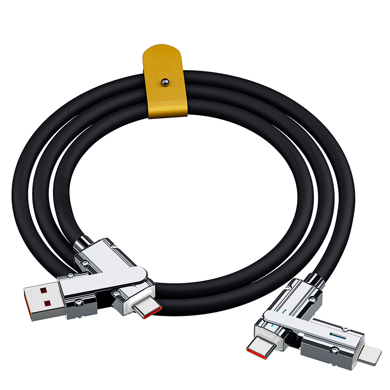Zinc Alloy Super Fast Charging Data Cable  4 in 1 Charging Cable