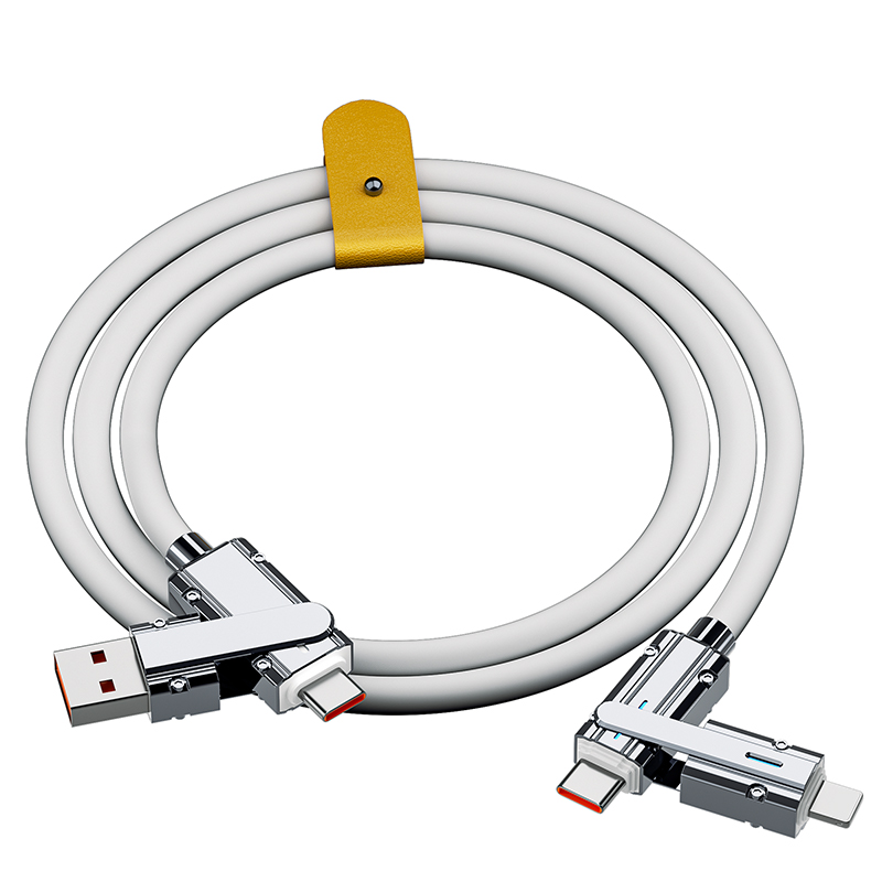 Zinc Alloy Super Fast Charging Data Cable  4 in 1 Charging Cable