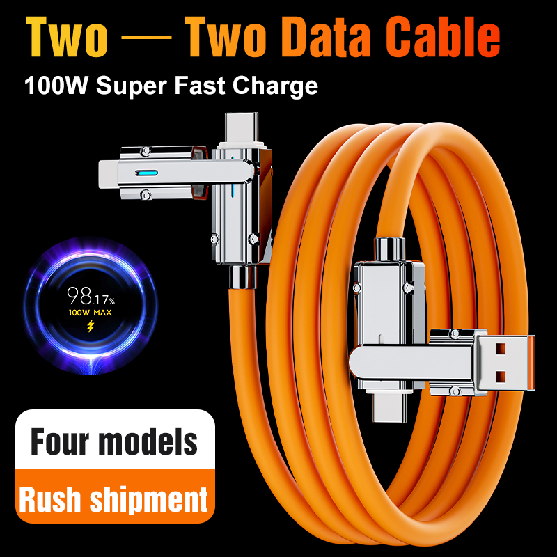 Zinc Alloy Super Fast Charging Data Cable  4 in 1 Charging Cable