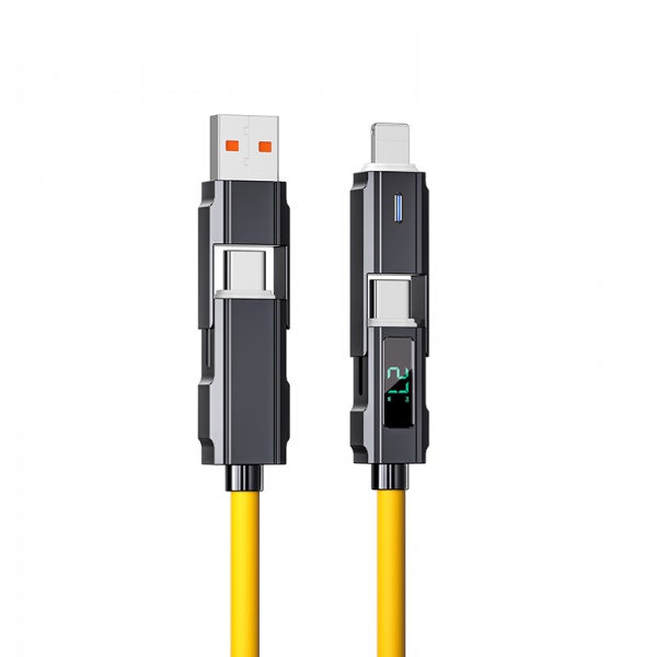 New Fashionable Digital Display 4 in 1 Fast Charging USB cable 66W Fast Charging Date Cable