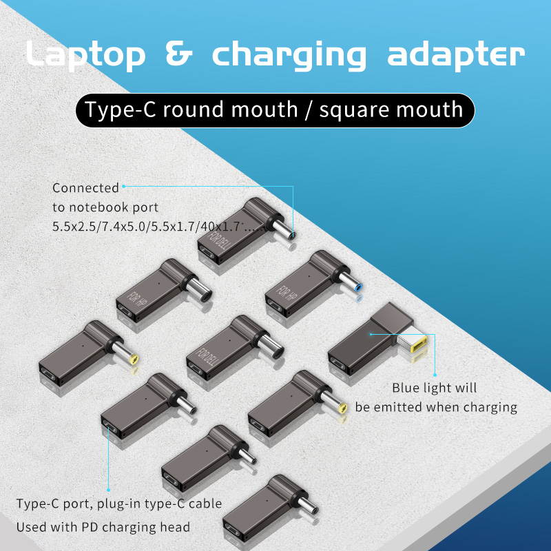 PD Adapter Plug Converter USB Type C Female to 7.4 x 5.0mm 4.5 x 3.0mm 5.5 x 2.5mm Male Laptop Dc Output Jack Connector for Asus RWC151