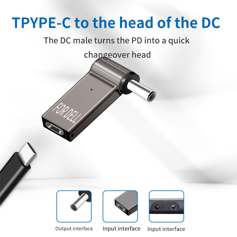 PD Adapter Plug Converter USB Type C Female to 7.4 x 5.0mm 4.5 x 3.0mm 5.5 x 2.5mm Male Laptop Dc Output Jack Connector for Asus RWC151