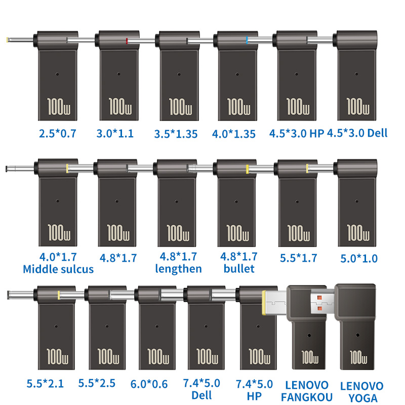 PD Adapter Plug Converter USB Type C Female to 7.4 x 5.0mm 4.5 x 3.0mm 5.5 x 2.5mm Male Laptop Dc Output Jack Connector for Asus RWC151