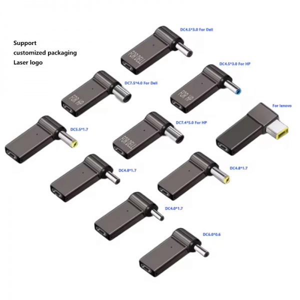 PD Adapter Plug Converter USB Type C Female to 7.4 x 5.0mm 4.5 x 3.0mm 5.5 x 2.5mm Male Laptop Dc Output Jack Connector for Asus RWC151