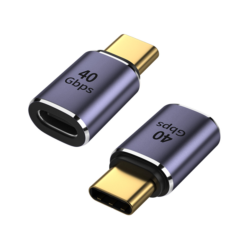 USB C Female to USB C Male 90 Degree Right Angle Adapter - 40Gbps Data Transfer & 8K@60Hz Video Support RWC153