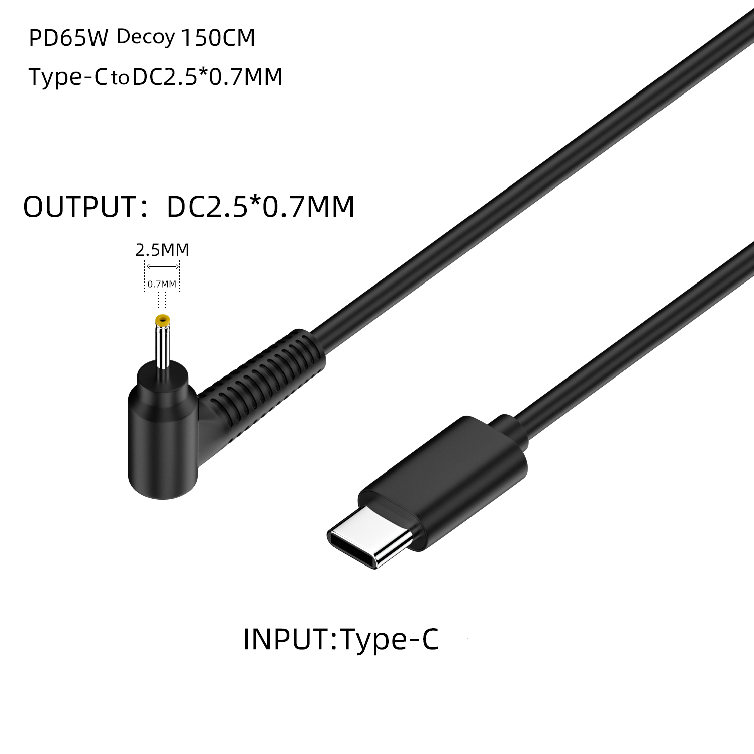 65W USB Type C Male PD to DC Converter - Universal Laptop Charger Cable RWC115