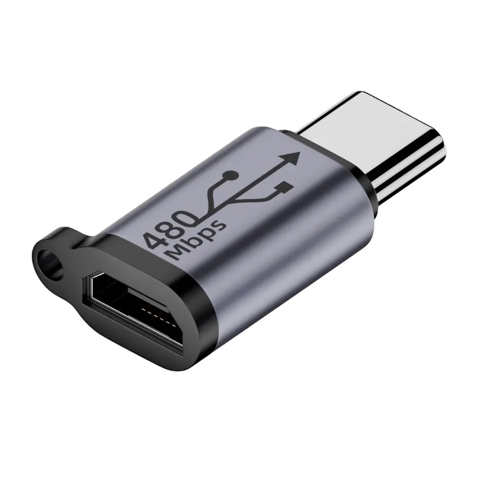 USB C to Micro Adapter - Mini USB Adapter Type-C Female to ISO 8 PIN Male Phone Converter with Charging Transfer Support RWC158