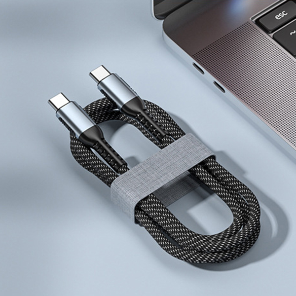 100W USB C to C Cable - 5A E Mark Quick Charging Data Cable, Type C Nylon Braided Cord for Fast PD Charging on MacBook and Laptop RWC160F