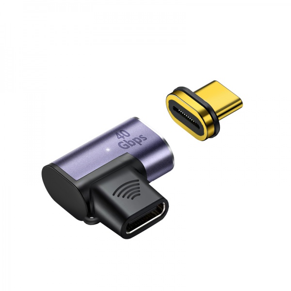 Type-C Female to Male adapter Quick Charging 100W 40Gbps Data Transmission 8K 60Hz Audio 90 degree Elbow Adapter Converter	RWA163