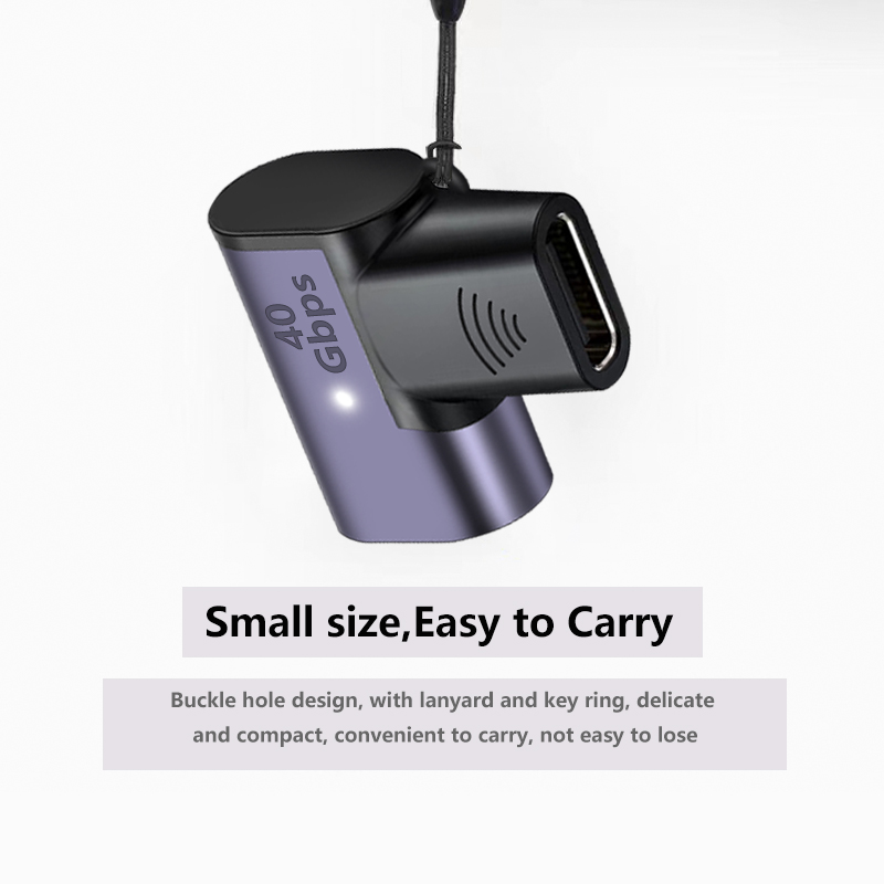 Type-C Female to Male adapter Quick Charging 100W 40Gbps Data Transmission 8K 60Hz Audio 90 degree Elbow Adapter Converter	RWA163
