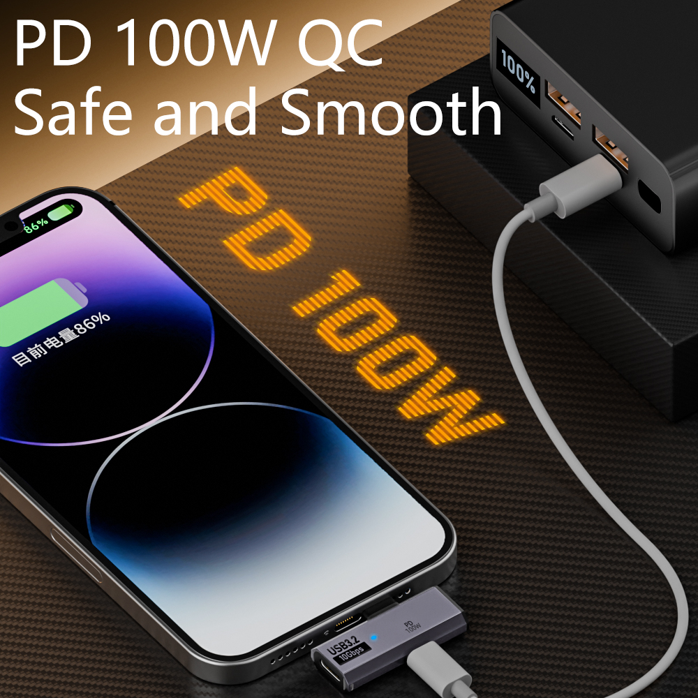 Usb C Male To 2 Usb C Female Extension Converter Adapter Pd 100w Charging Audio Transmission 10gbps Otg Type-C Convert Plug RWA164