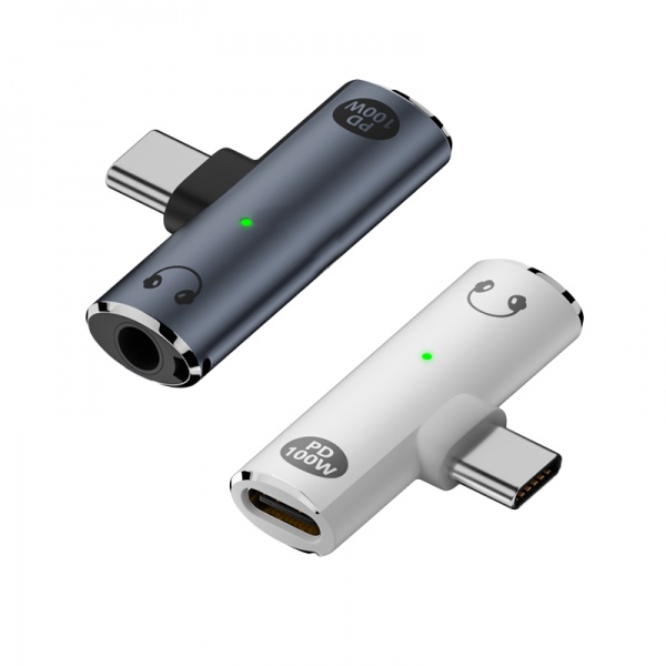 Hot sales charging headphone splitter Converter 2 in 1 Type C 3.5mm USB C jack headphone audio adapter and charge port Plug RWA165