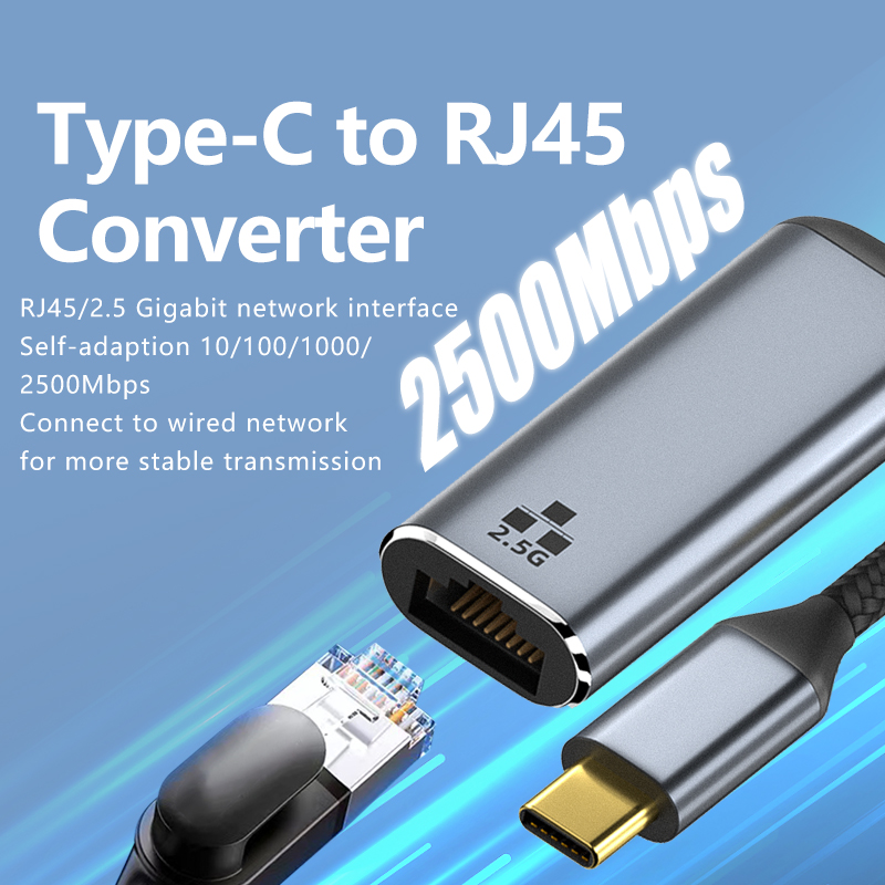 Usb Network Adapter Ethernet Gigabit Rj45 To Usb 3.0 Type-C Ethernet Lan Network Adapter Compatible With Macboo Pro, Pad Laptop RWA166