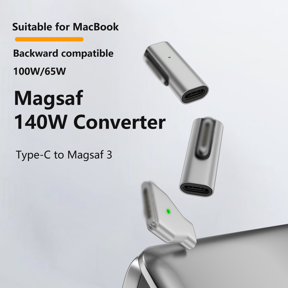 Ma9 3 To Usb C Converter Adapter 140w Fast Charging Magnetic Automatic Connection Type C To Ma9 3plug Adapter For Mac B RWA167