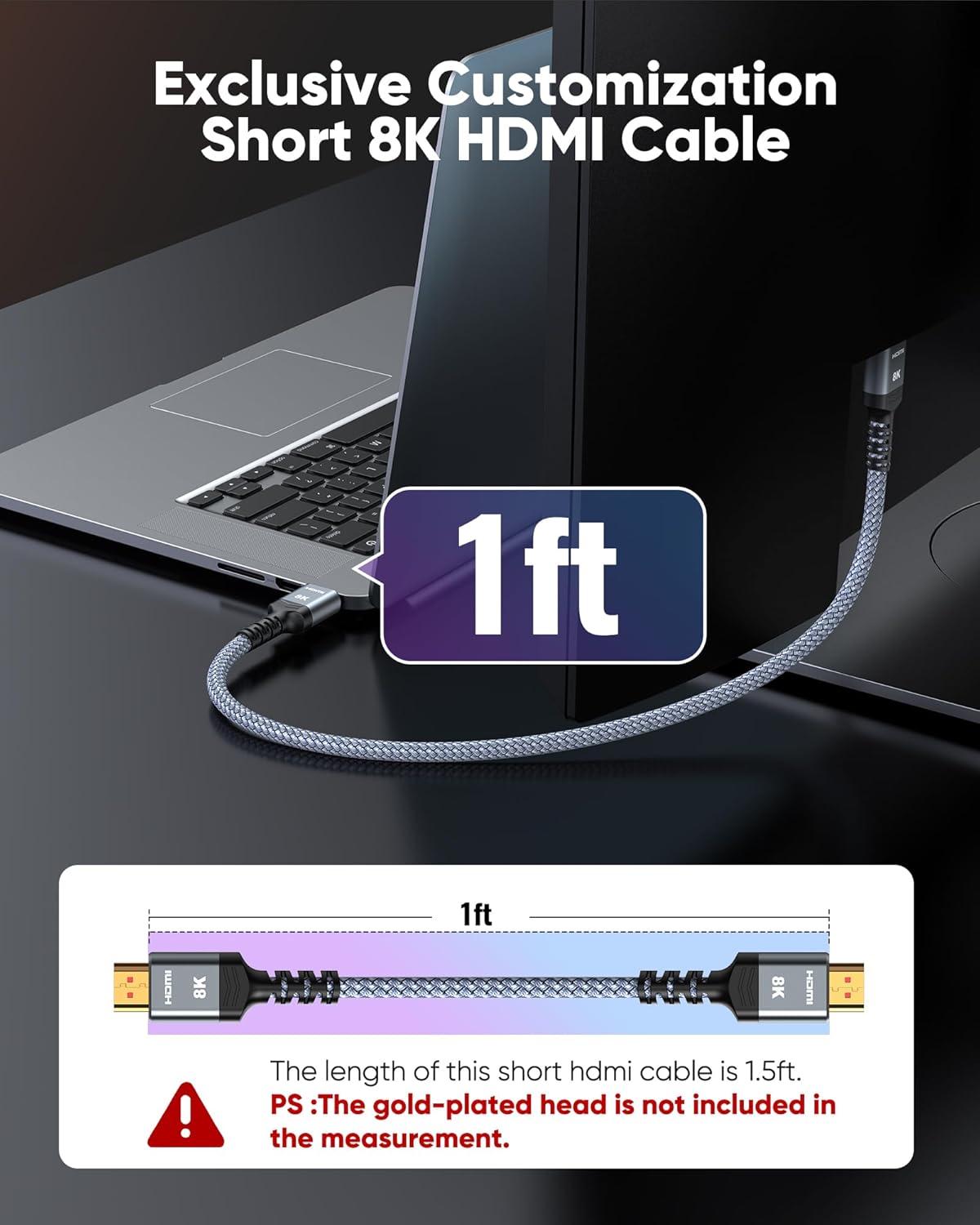 8K 10K 4K HDMI Cable 48Gbps 6.6FT/2M, Certified Ultra High Speed HDMI Cable Braided Cord-4K@120Hz 8K@60Hz, DTS:X, HDCP 2.2 & 2.3, HDR 10 Compatible with Roku TV/PS5/HDTV/Blu-ray	RWC172