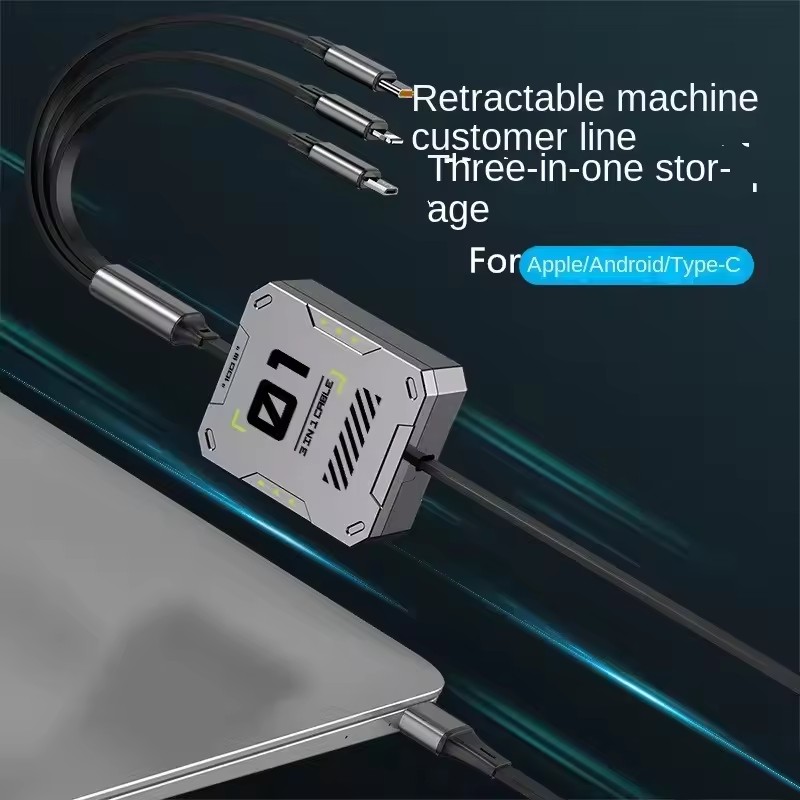 Mecha Style 6A Super Fast Charge Retractable 3-in-1 Data Cable Travel Portable Charging Cable	RWC177