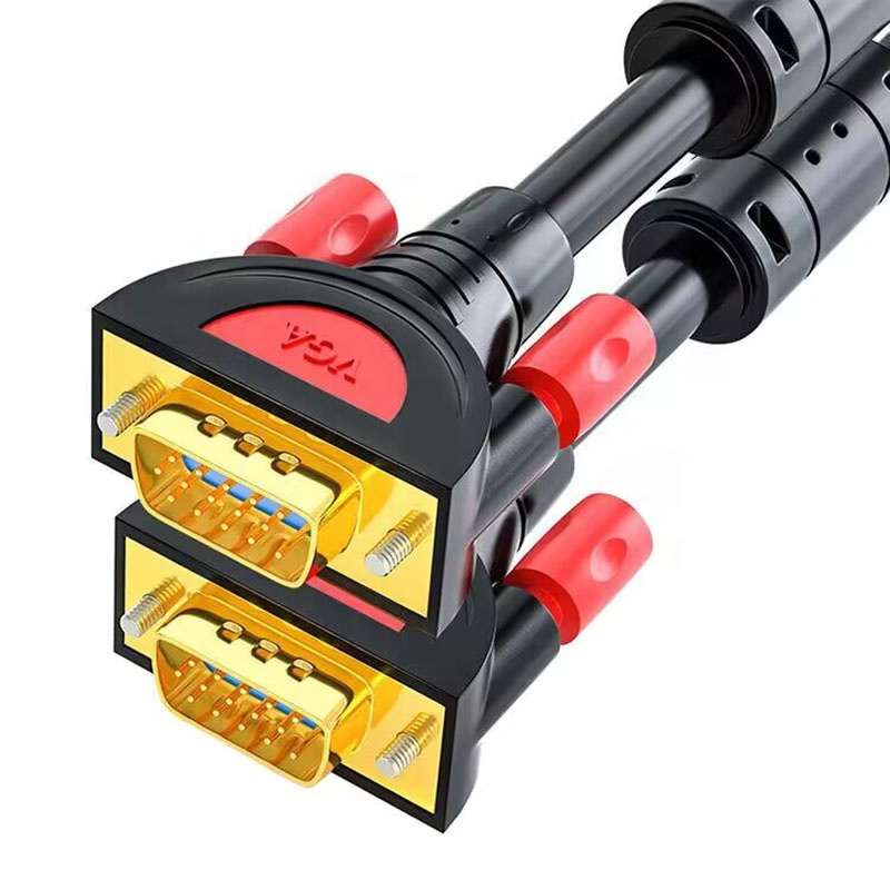 Long VGA To VGA Coaxial Shielded Cables 1 1.5 2 3 5 6 10 15 20 25 30 40 50 Meters VGA Cable Male To Male with Magnetic Ring	RWC189