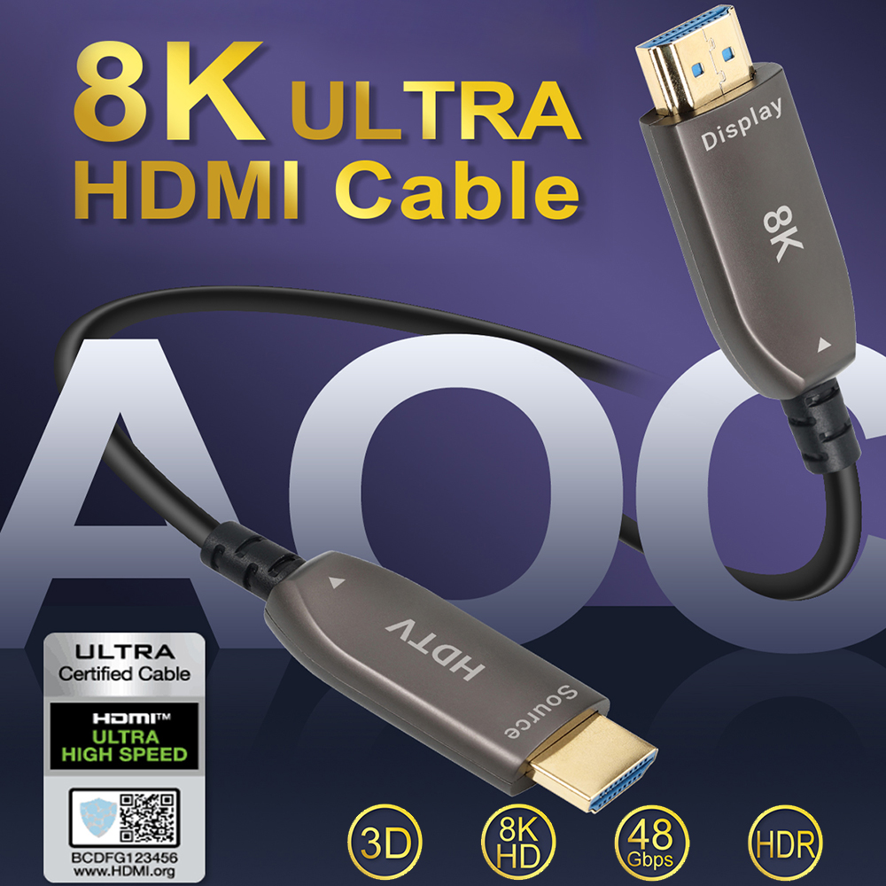 HDMI Cabel 2.0 Gold Plated 10M 30M 50M 100M HDMI Optical Fiber Cable 4K 60Hz AOC HDMI Cable	RWC190