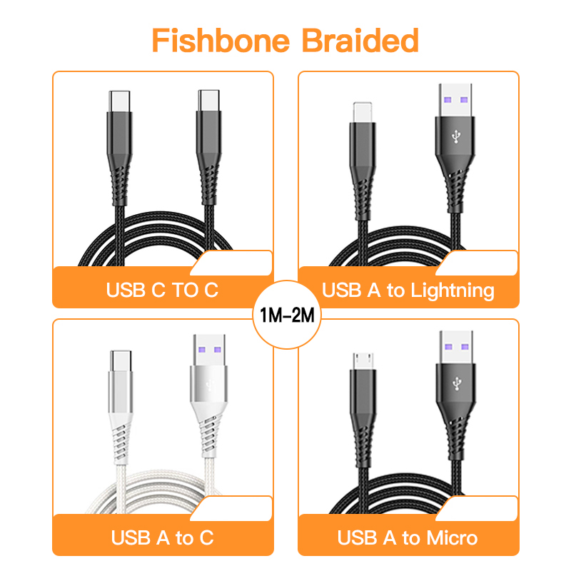 2M 3M USB A 2.0 to C Digital display Cable Type C Usb Fast Charging Cable Data Cables For iphones 15 pro max	RWC193
