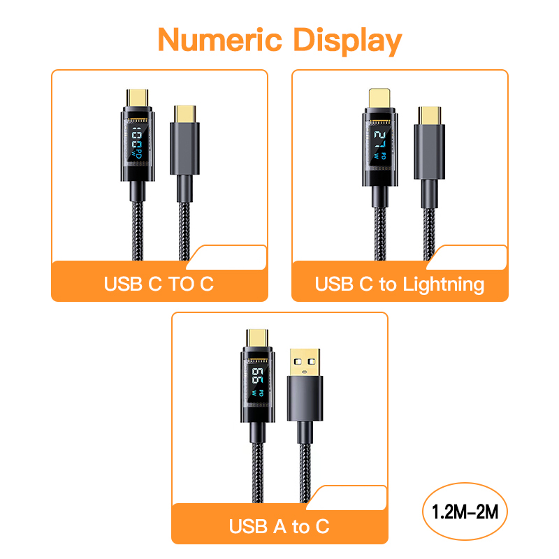 2M 3M USB A 2.0 to C Digital display Cable Type C Usb Fast Charging Cable Data Cables For iphones 15 pro max	RWC193