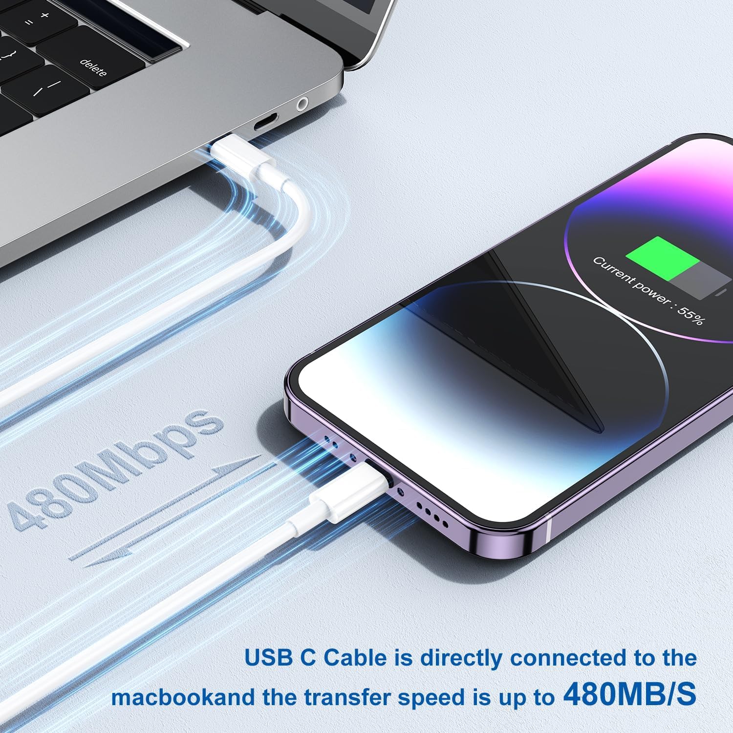 iPhone Fast Charger Cable Long, 10ft USB C to Lightning Cable, iPhone Type C Charging Cord Wire for Apple iPhone 14 Pro Max/14 Pro/13 Pro/12 Mini/12/11/X/XS/XR/8 Plus/7/6/5S/iPad RWC197