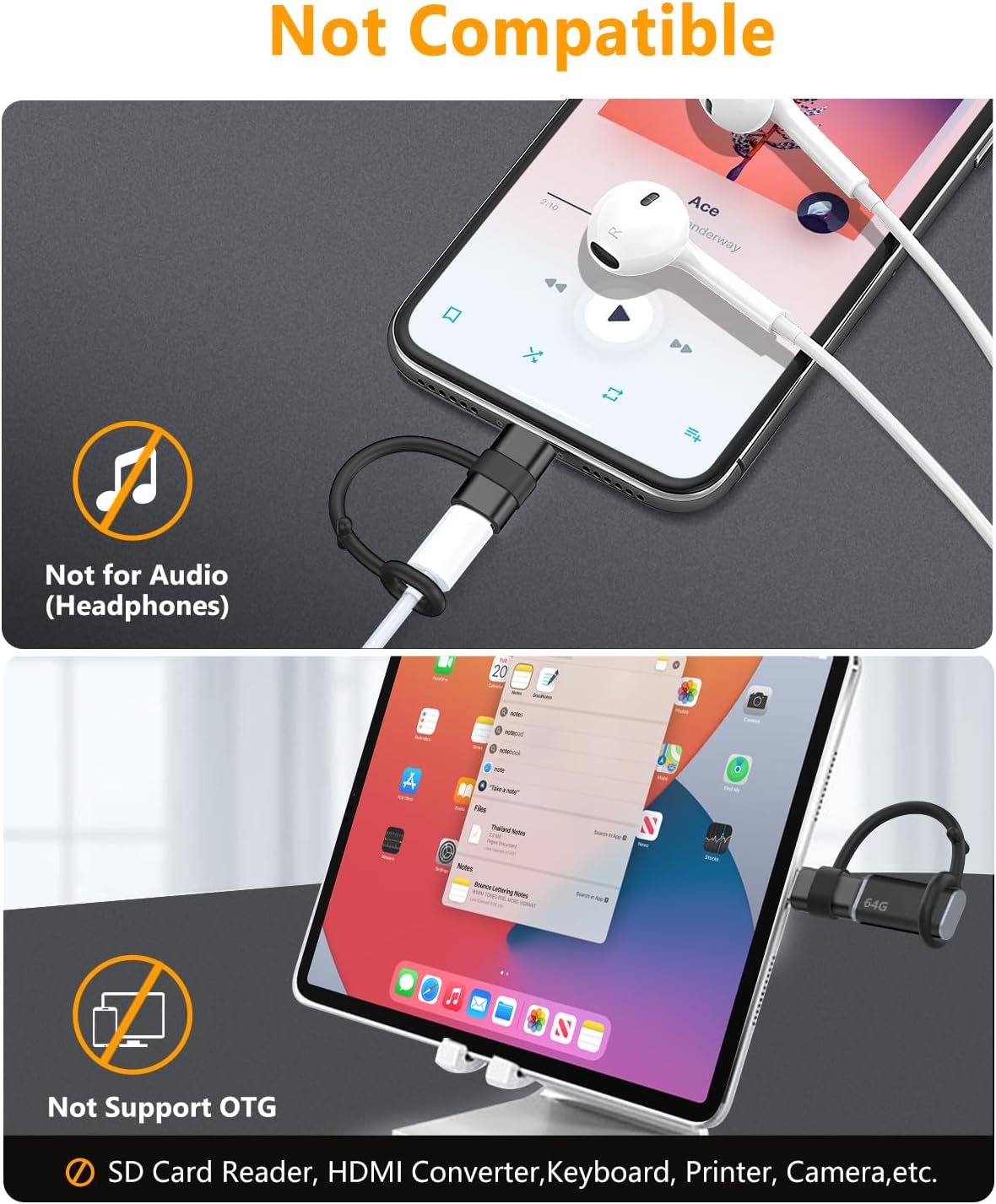 USB C to Lightning Adapter 27W PD Fast Charging for iPhone 14/13/12/11,for iPad Pro/Air/Mini,for AirPods F-ADP001