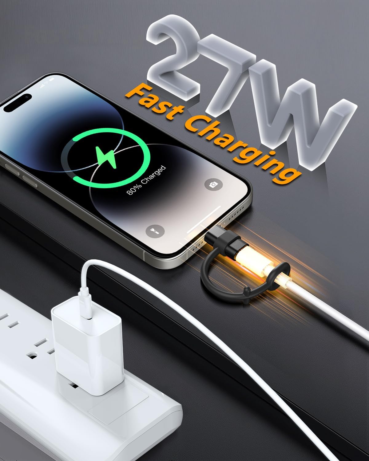 USB C to Lightning Adapter 27W PD Fast Charging for iPhone 14/13/12/11,for iPad Pro/Air/Mini,for AirPods F-ADP001