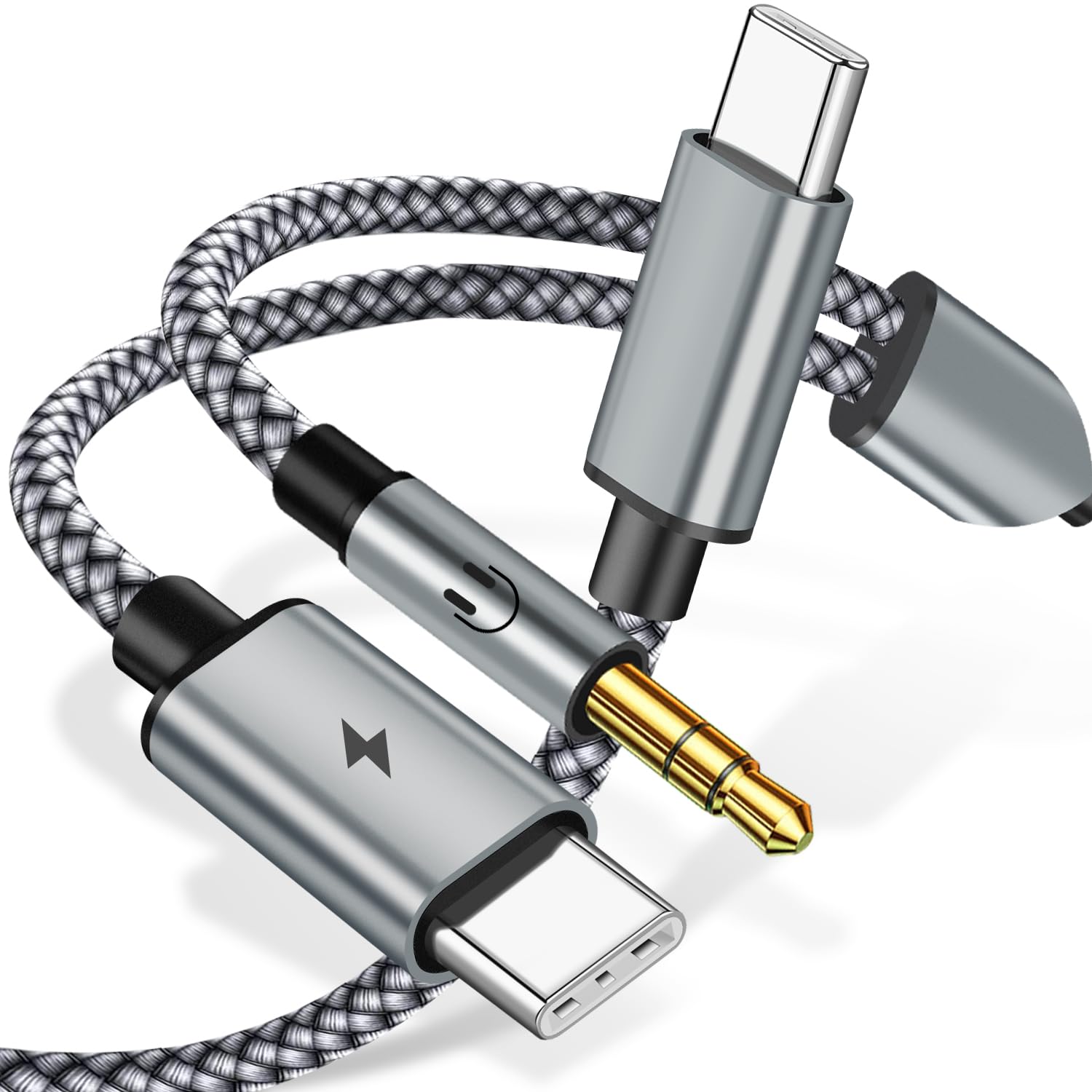 USB C to 3.5mm Aux Cable with Charger for Car 