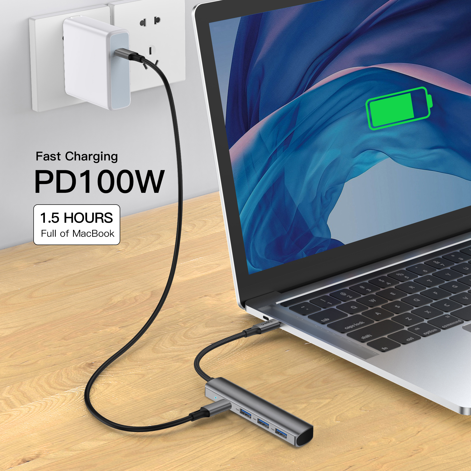 Multifunction Type-C Charge with Ethernet to RJ45 HDMI 6 Port Type C to USB C 6 in 1 3.0 HUB Adapter Laptop Docking	RWC200