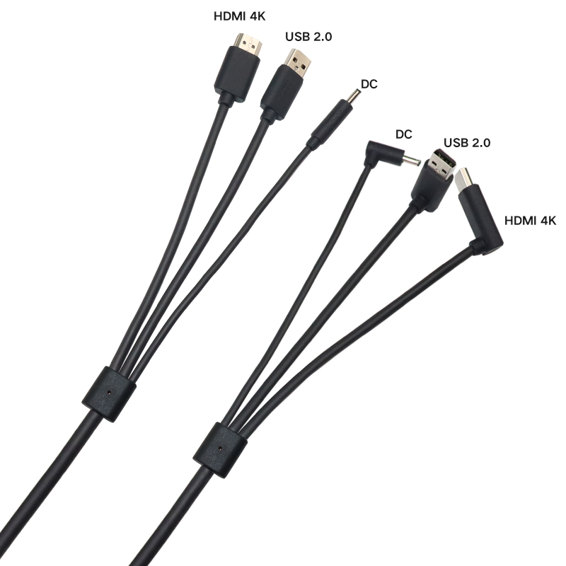 VR Cable 3 in 1 USB DC HDMI 5m 3A Fast Charging USB 3.1 Connector,90degree Rotational Connector Type-c to Type-c for VR Headset
