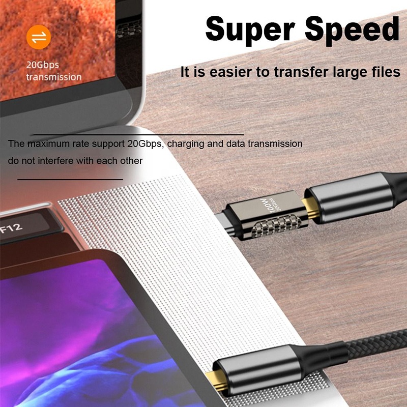 90 Degree Angle PD 100W 5A 8K 60Hz Metal 20Gbps Charging Date Transfer USB4 USB 4.0 Type C Male To Female Adapter