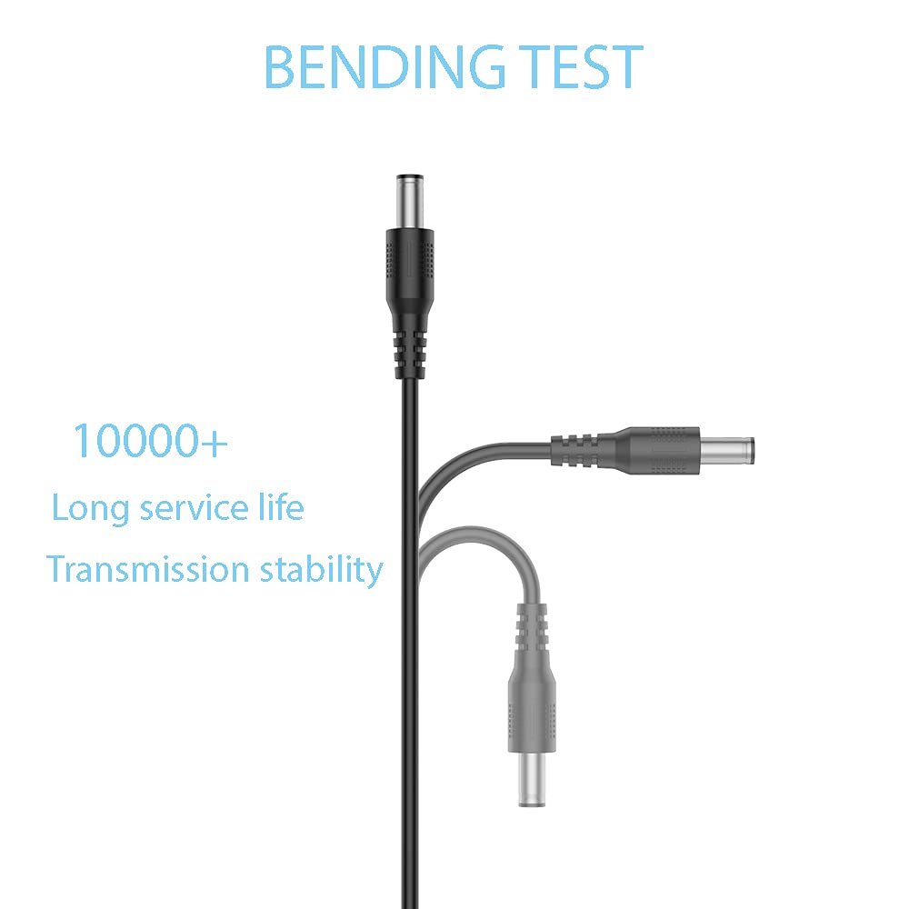 USB to DC 5V Power Cord, Universal DC 5.5x2.1mm Plug Jack Charging Cable with 10 Connector Tips