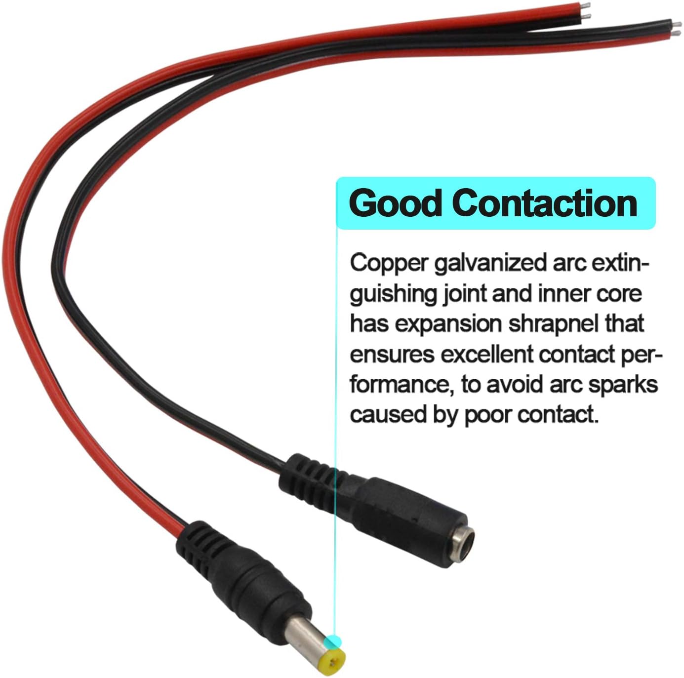 12V 5A DC Power Pigtail Barrel Plug Connector Cable