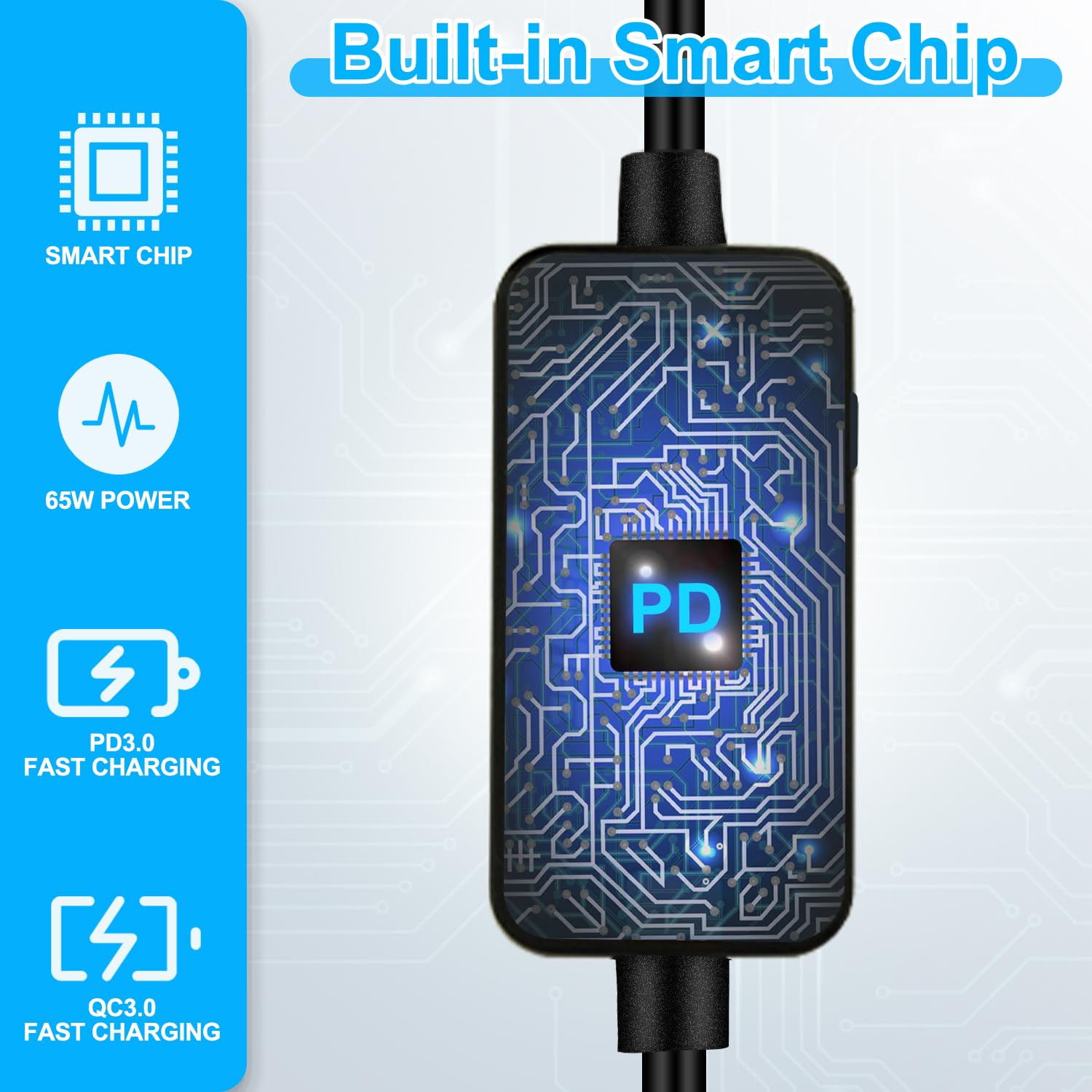 USB C to DC Adapter Barrel PD Trigger Cable with 10 Connector Tips