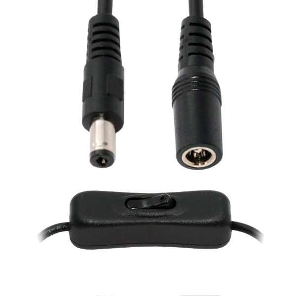 CY Cable DC 5.5x2.1mm Plug to USB Type-A Cable with On Off Power Switch Button for DC 5V Desk Lamp Fan Camera