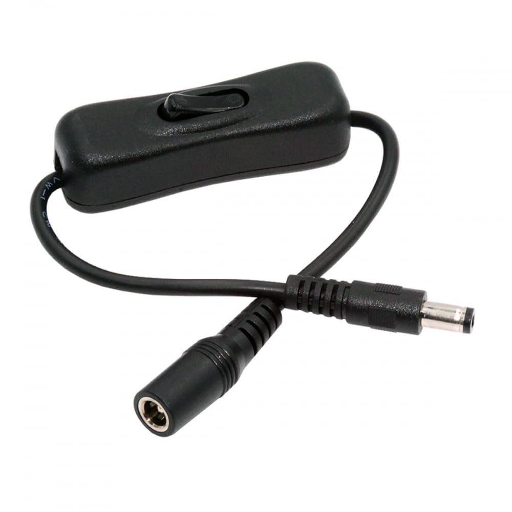 CY Cable DC 5.5x2.1mm Plug to USB Type-A Cable with On Off Power Switch Button for DC 5V Desk Lamp Fan Camera