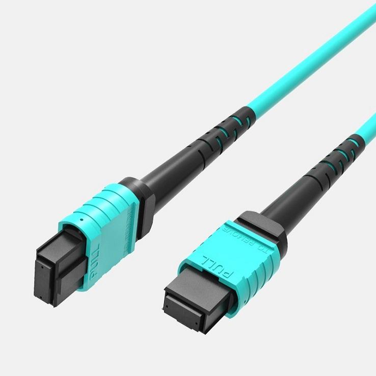 12 Core Aqua MicroCable Fiber Optic Patch Cord SM OM3 OM4 MPO MTP Optical Trunk Cable