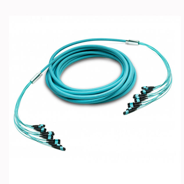 12 Core Aqua MicroCable Fiber Optic Patch Cord SM OM3 OM4 MPO MTP Optical Trunk Cable