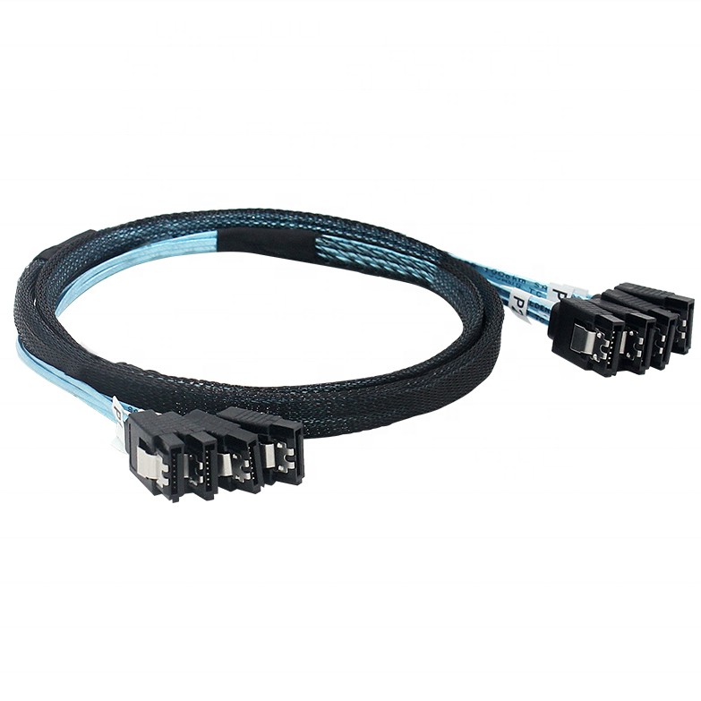 1M External HD Mini 4 SATA 7PIN to 4 SATA 7Pin Female With Latch Controller Cable