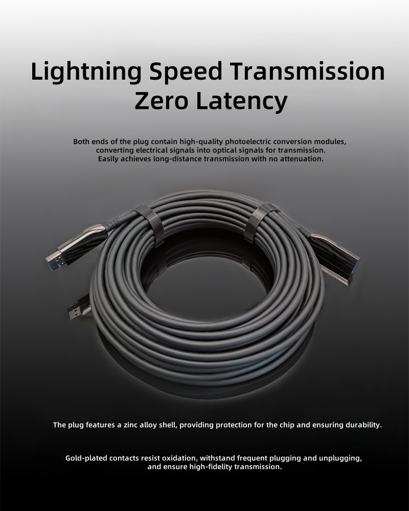 USB 3.1 Male to Female Optical Fiber Extension Cable Wide-Temp Range （-20~70℃） factory